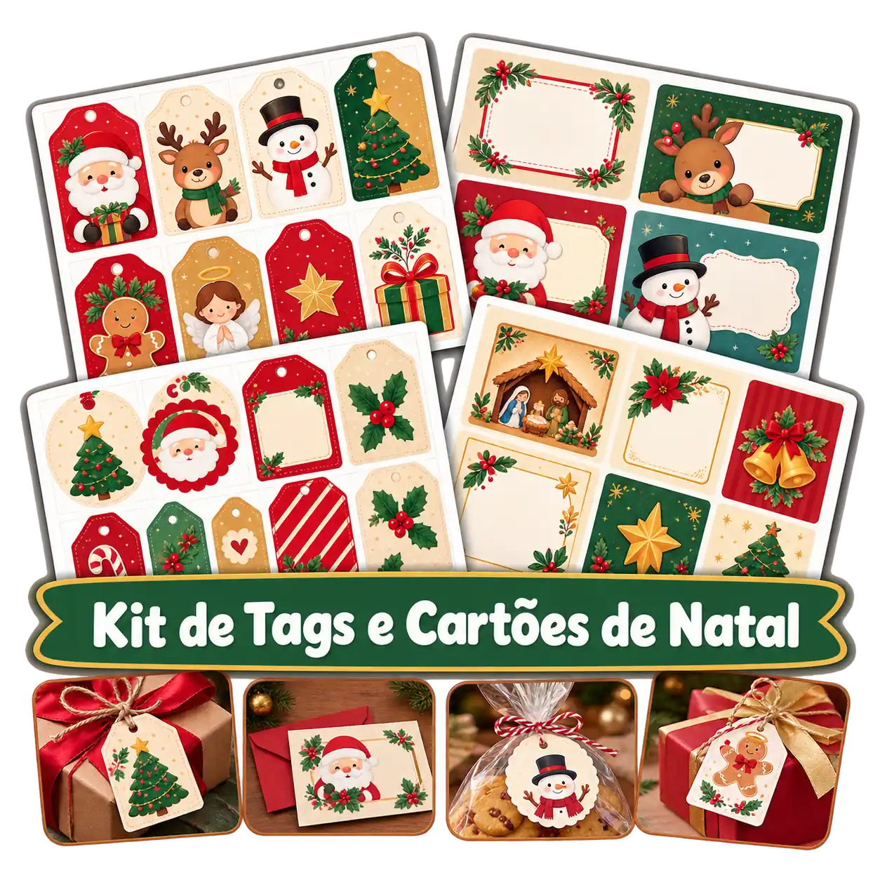 Bônus 1 — Kit de Tags e Cartões de Natal